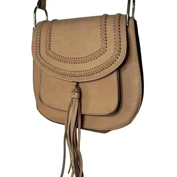 Franco Sarto Women's Pink Boho Crossbody Handbag with Tassel - Picture 2 of 8